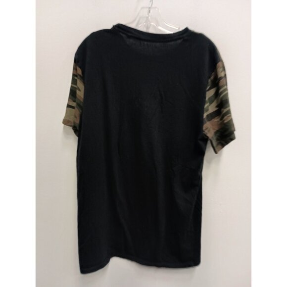 Guess Mens Y2K T-Shirt Size XL Black Camo Embroidered Logo Grunge Short Sleeve - Picture 4 of 5